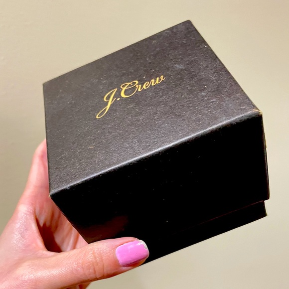 J. Crew Gift Box Jewelry Black Gold 3 by 3 Inches - Picture 1 of 5